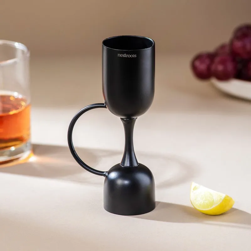 The Fine Measure Stainless Steel Jigger (Black) - 30 ML/60 ML media 1