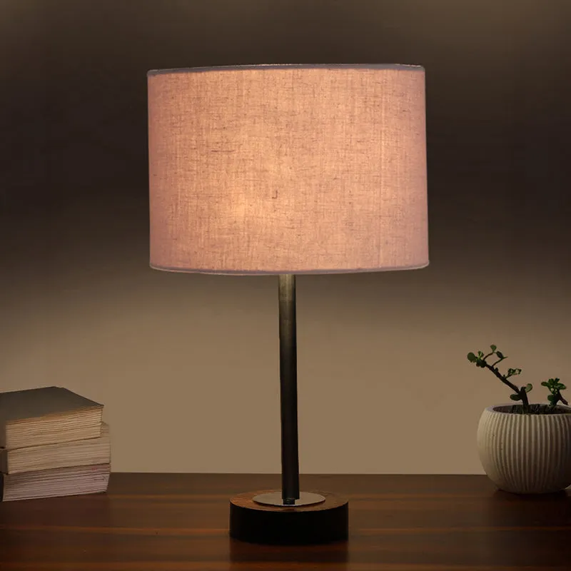 Cotin I Rodin Wooden Table Lamp - Grey,Silver,Brown media 1