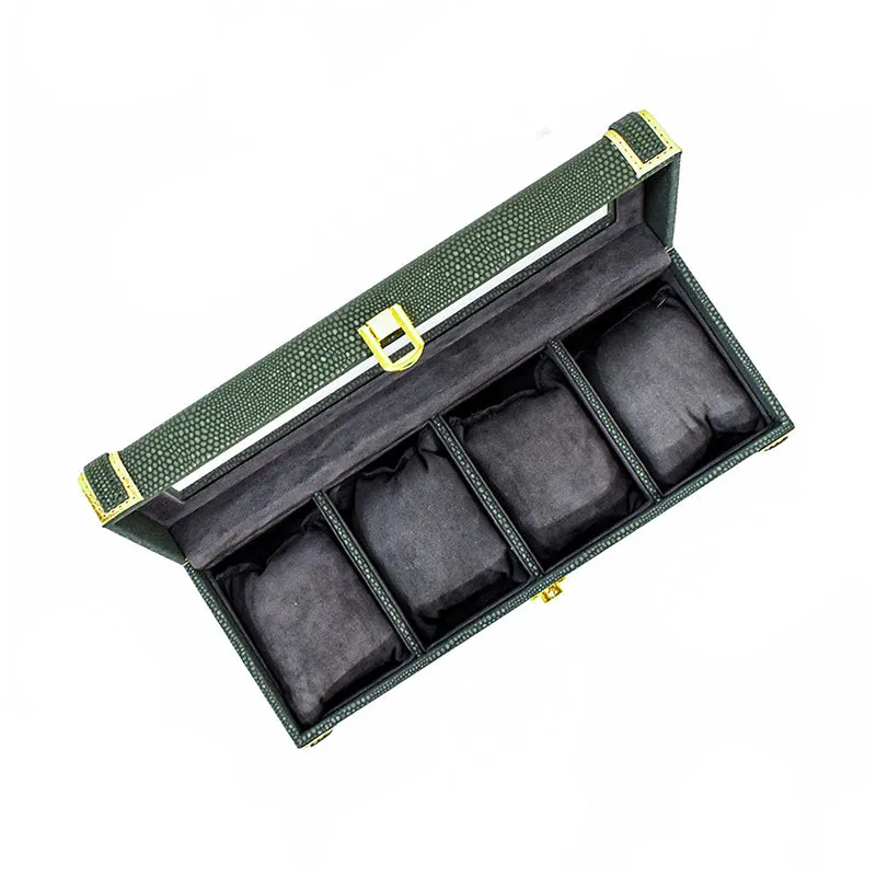 Tisquo I Faux Leather Watch Organizer - Olive Green media 5