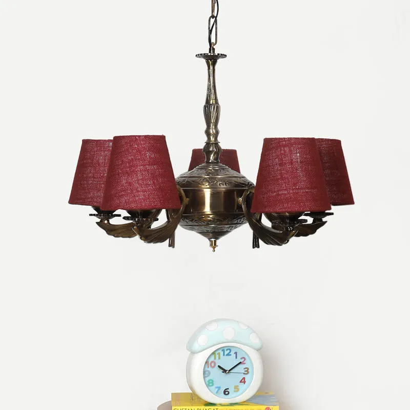 Cosmos Conical Golden Antique Ceiling Lamp media 2