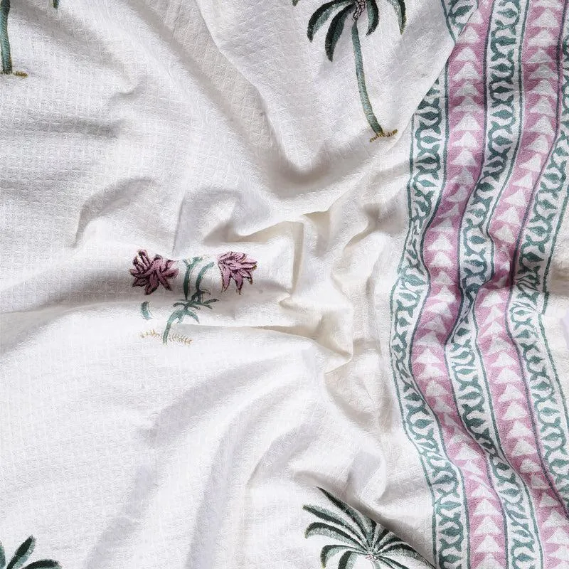 Riera Floral Waffle Bath Towel media 4