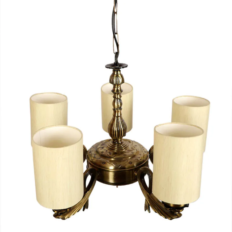 Enchanta Cylindrical Golden Antique Ceiling Lamp media 4