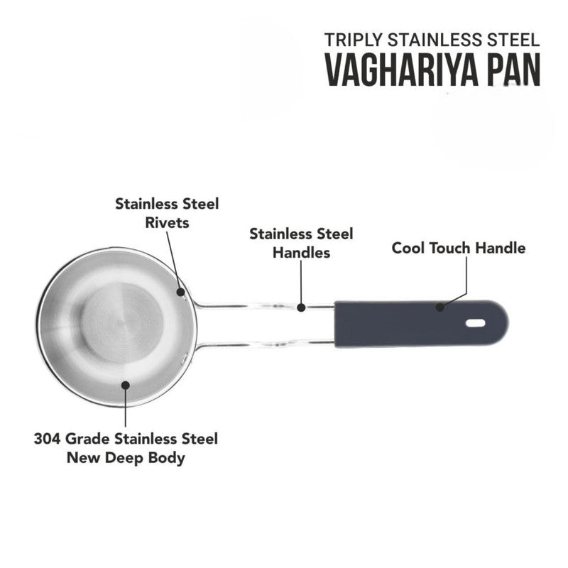 Premium Stainless Steel Tadka Pan with Triply Construction media 6