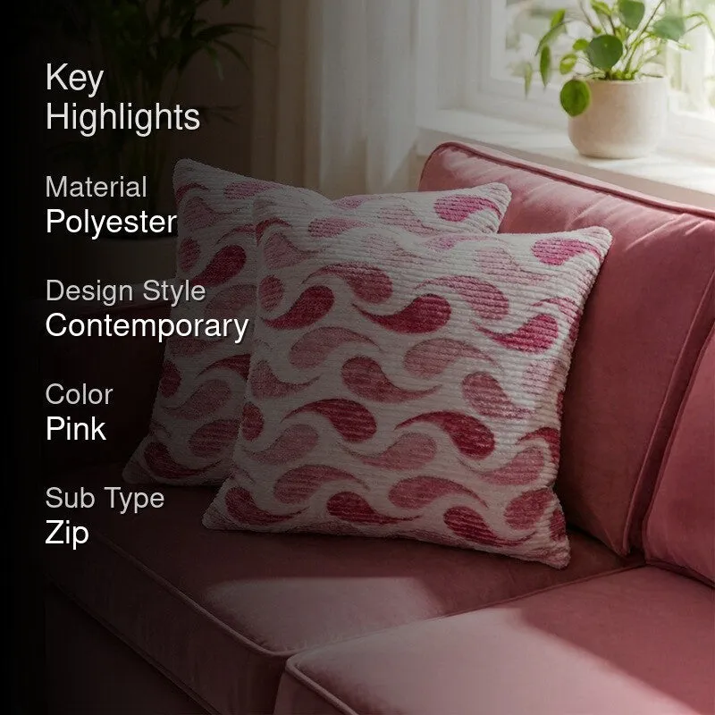 FloralDreamline Cushion Cover (Pink) - Set Of Two media 2