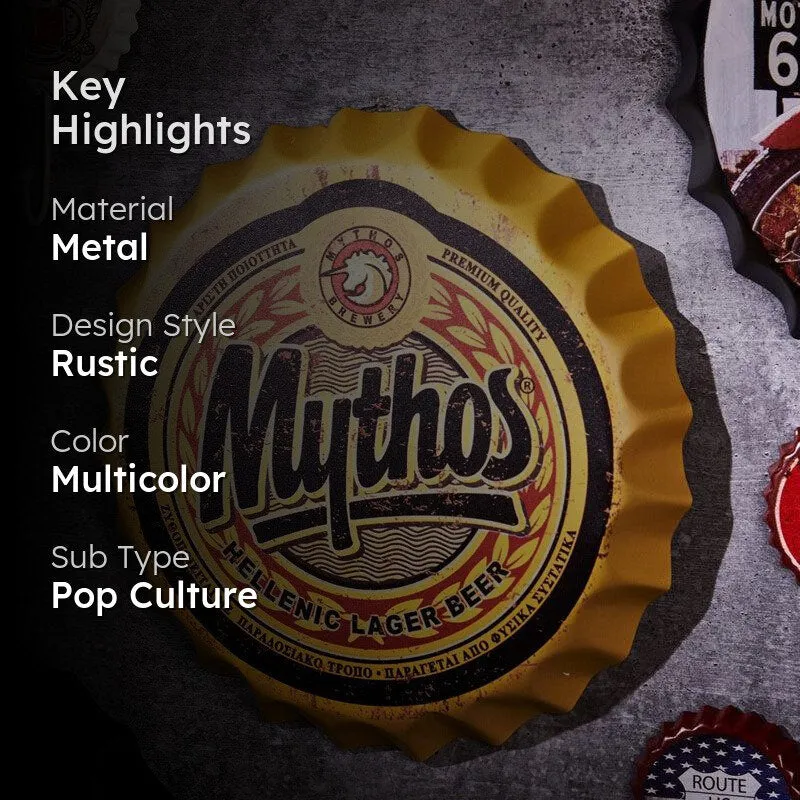 Mythos Bottle Cap Metal Wall Accent media 2