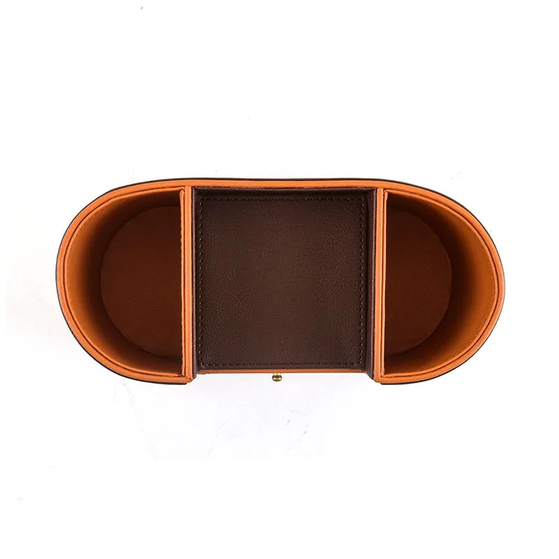 Tisca Curve Faux Leather Desk Organizer - Brown media 7