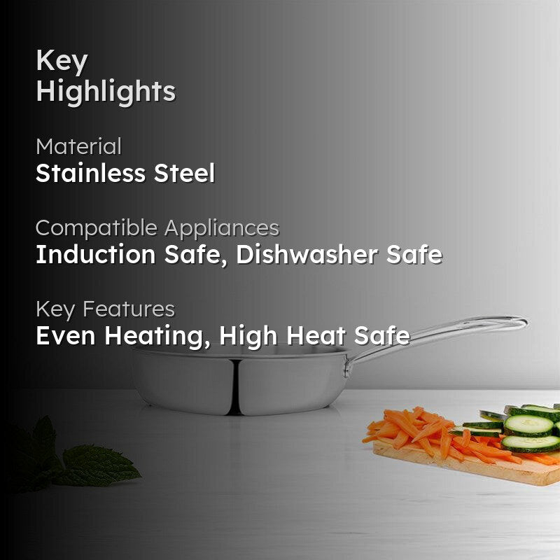 Venko Stainless Steel Frying Pan - 1900 ML media 2
