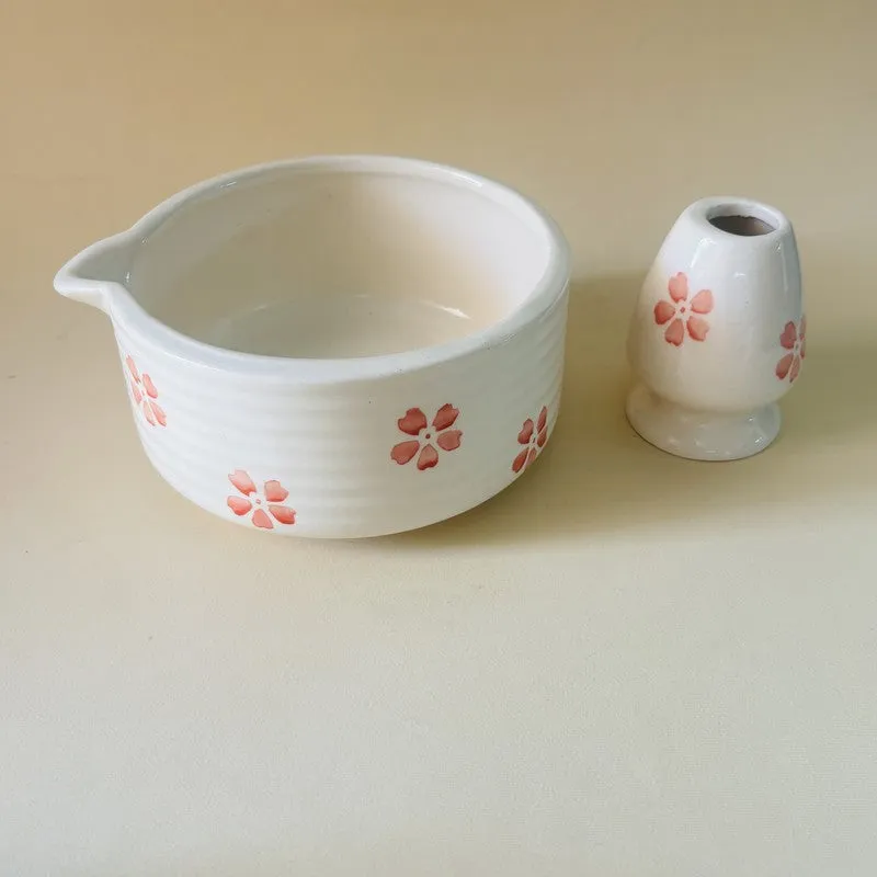 Hanoka Ceramic Matcha Bowl & Whisk Holder Set - 550 mL media 5