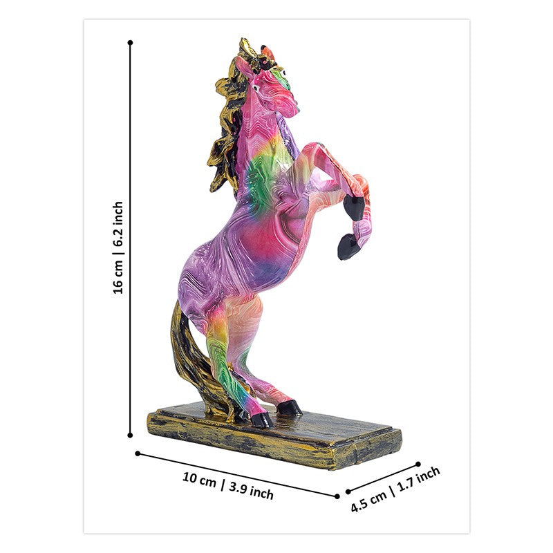 Colorful Rearing Horse Showpiece - Pink media 9