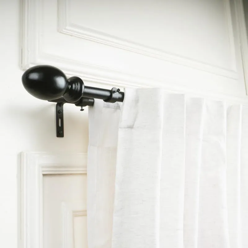 Tessera Duo Extendable 1" Double Curtain Rods With Oval Finial & Brackets media 3