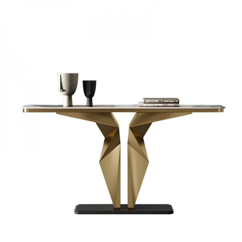 Foyer Metal Console Table with Marble Top - Medium media 7