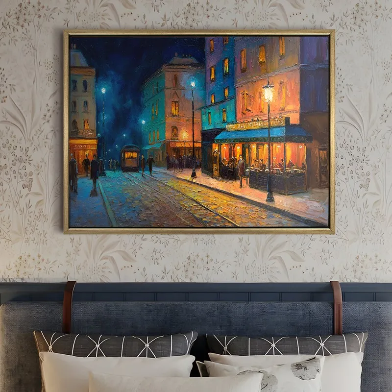 Moonlit Courtyard Canvas Wall Painting With Frame media 5