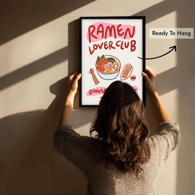 Ramen Club Archival Canvas Wall Art - Black media 6