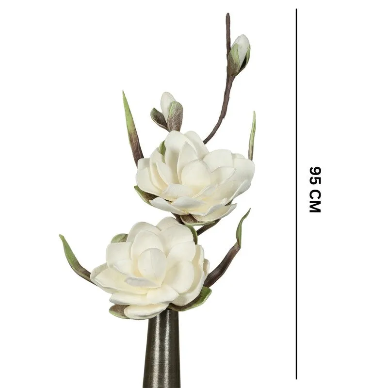 Elegant Artificial Magnolia Foam Flower Stick - White media 6