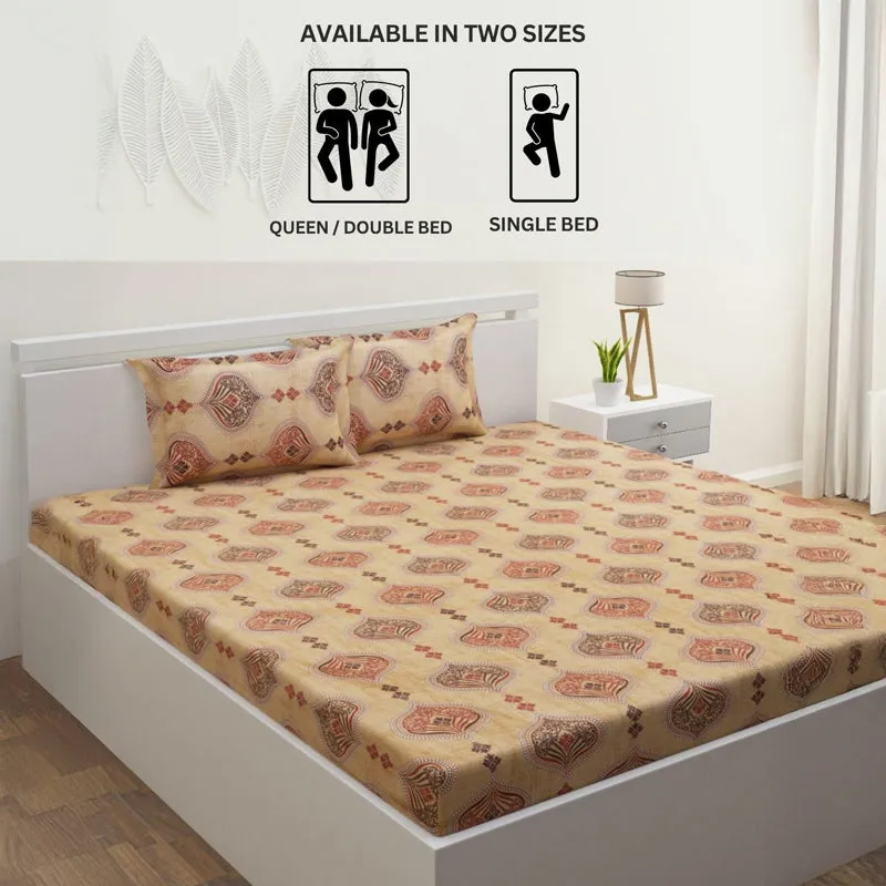 Dreams Of Desert Cotton Bedsheet (Beige, Brown) - 144 TC media 11