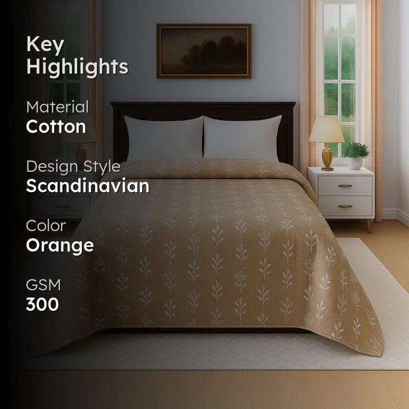 Dreamnest  Floral Cotton Comforter (Orange) - 300 GSM media 2