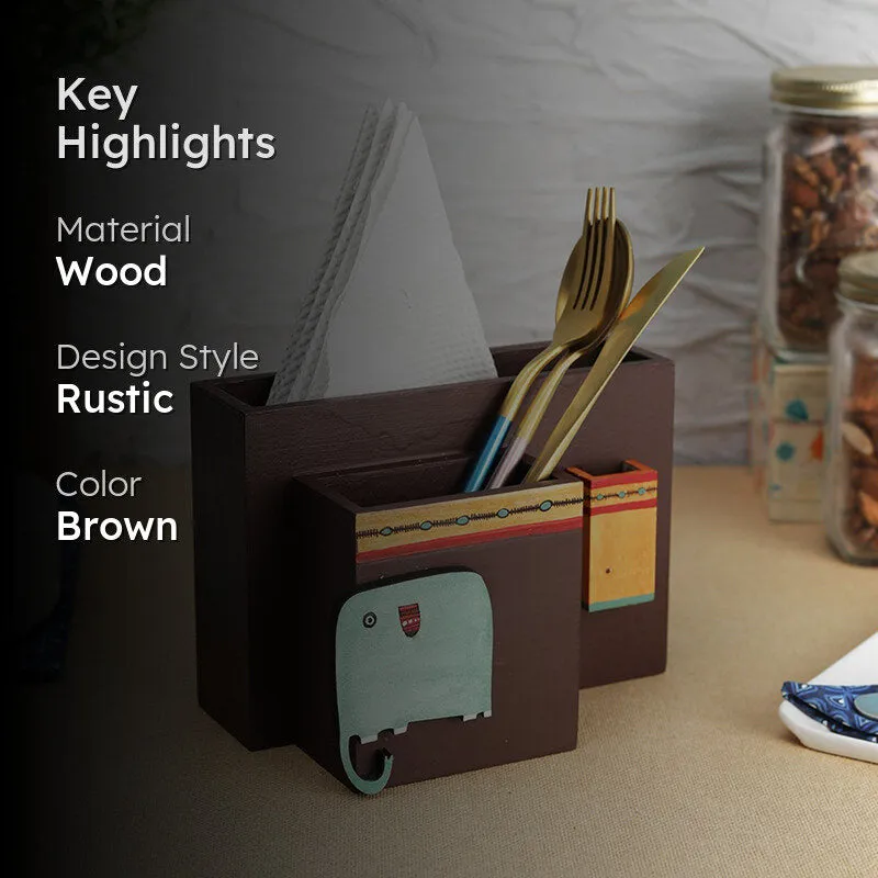 Myna Wood Cutlery Holder media 2