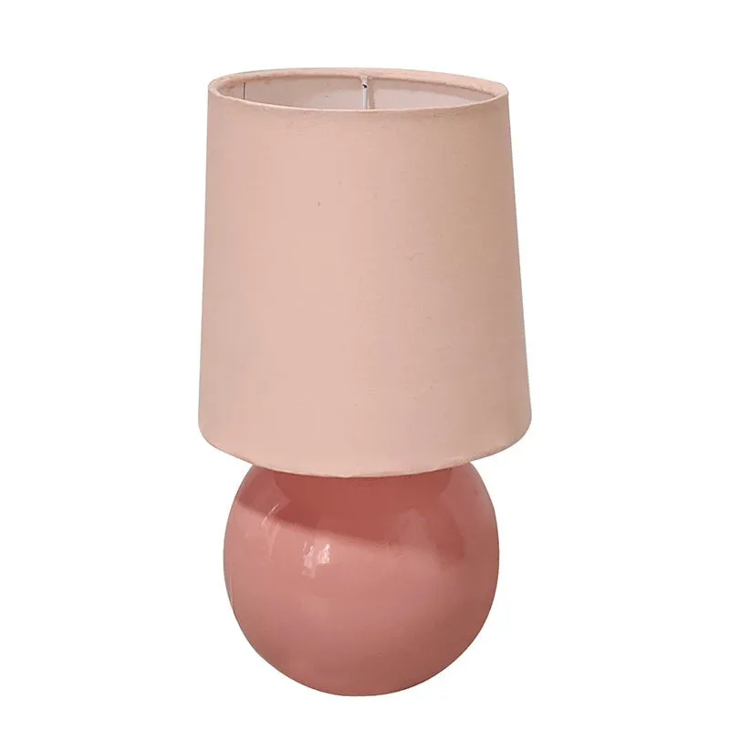 Ibex Orb Ceramic Fabric Table Lamp - Peach media 4