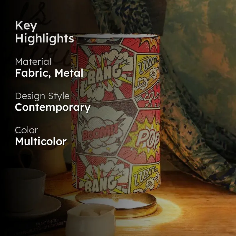 Comic Fan Club Fabric Table Lamp - Multicolor media 2