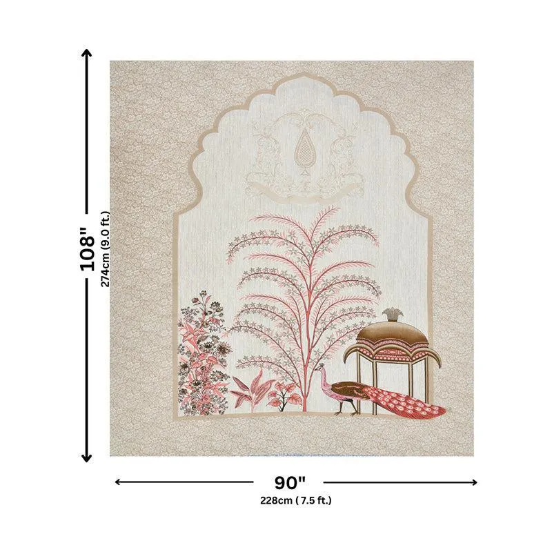 Pushpa Paradise Ethnic Cotton Bedsheet (Beigw) - 140 TC media 6