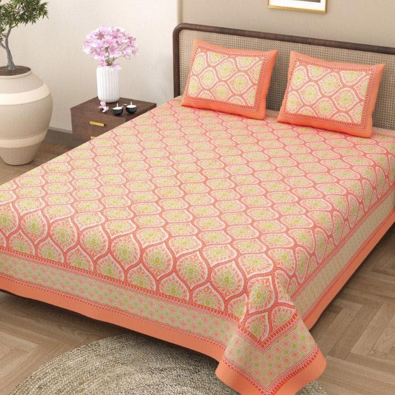 Lavelle Cotton Bedsheet (Peach) - 144 TC media 3