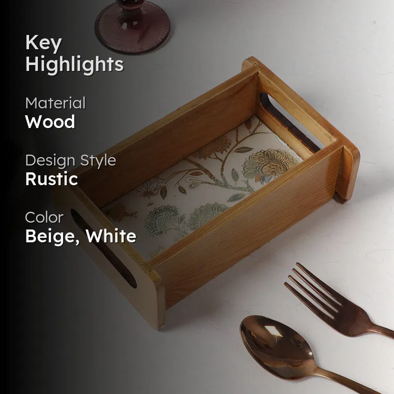 Blossom Glow Wooden Serving Tray media 2