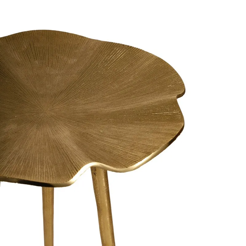Leaf Form Aluminum Side Table - Gold media 6