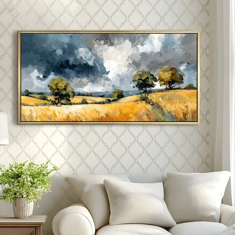 Gathering Sky Canvas Wall Painting With Frame media 4