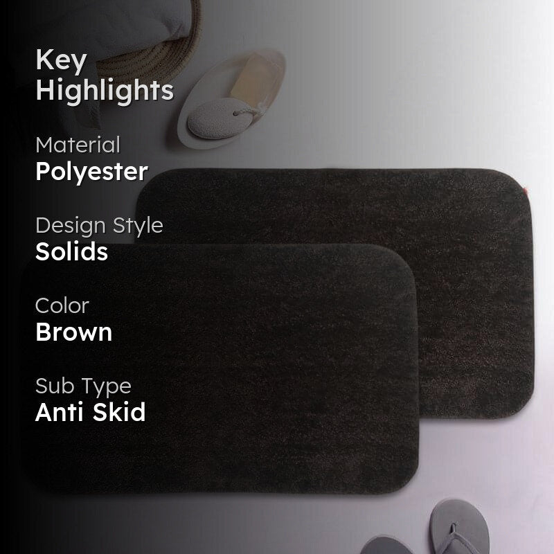 Rista Anti Slip Bathmat (Brown) - Set Of Two media 2