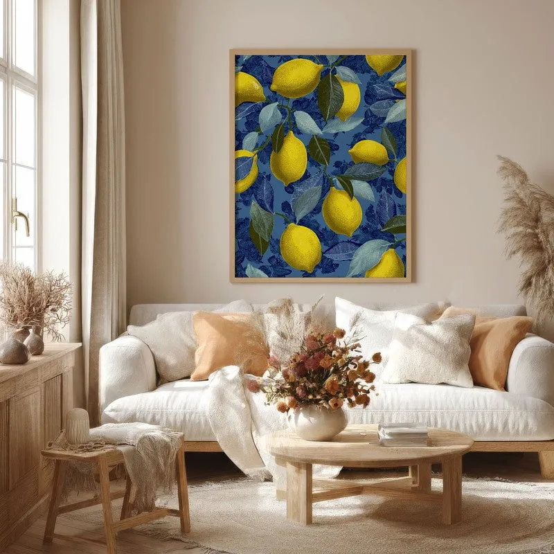 Lemon Grove Canvas Wall Painting - Brown Frame media 4