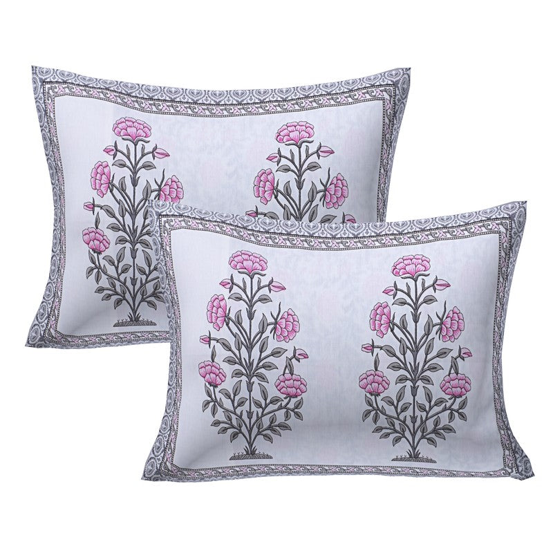 ShahiGuldaan Handblock Printed Cotton Bedsheet (Pink) - 400 TC media 5
