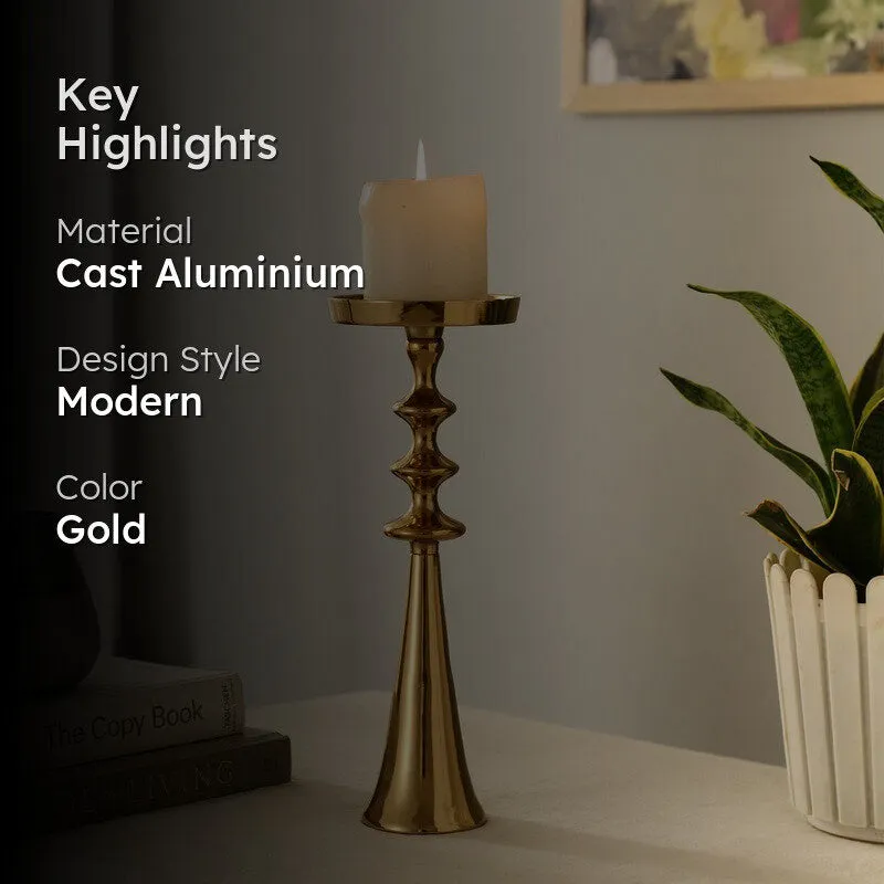 Aureline Classic Pedestal Candle Holder - Gold media 2