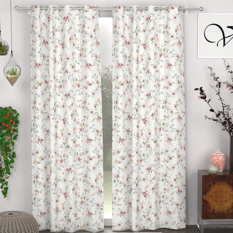 Floral Twilight Curtains - Set of Two - Door - 7 Feet