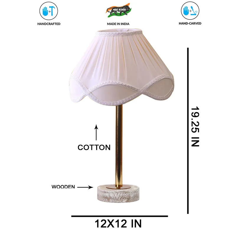 Valencia Rodin Wooden Table Lamp - White,Gold,White media 7