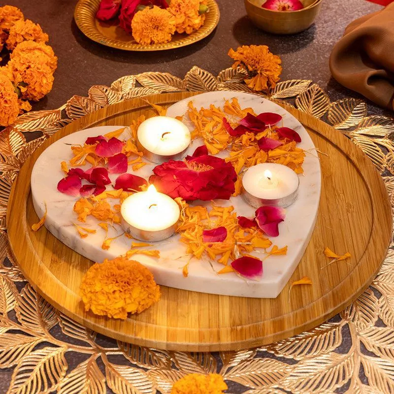 Stone Heart Marble Tea Light Holder media 6