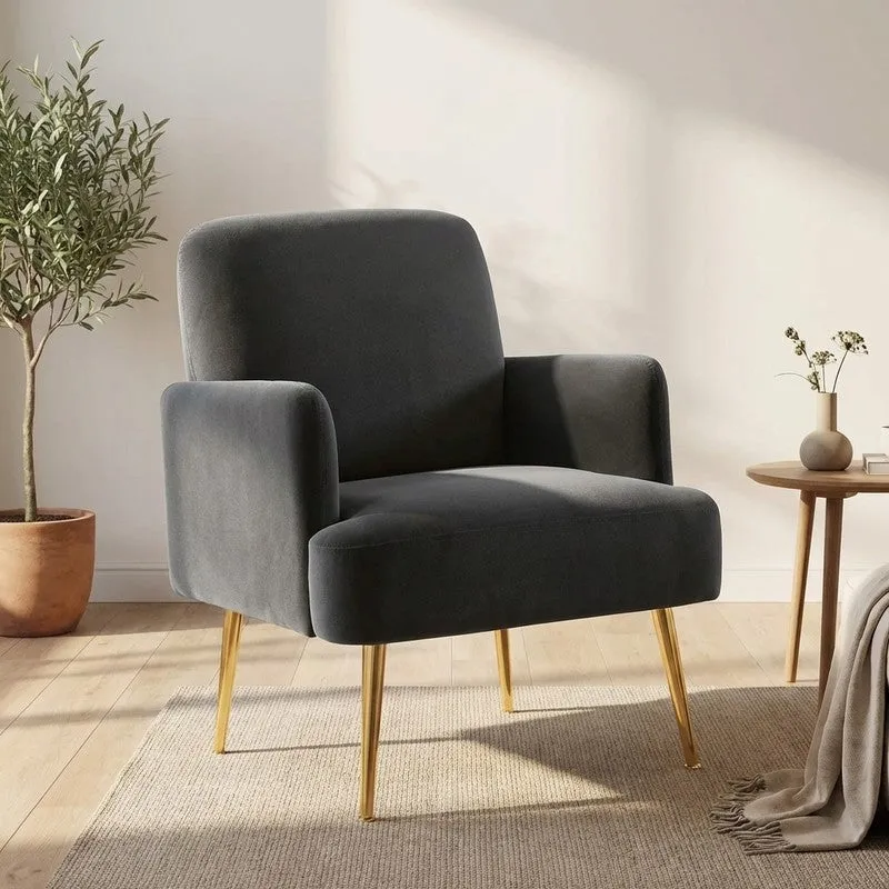 Serenza Neem Wood Accent Chair - Grey media 1