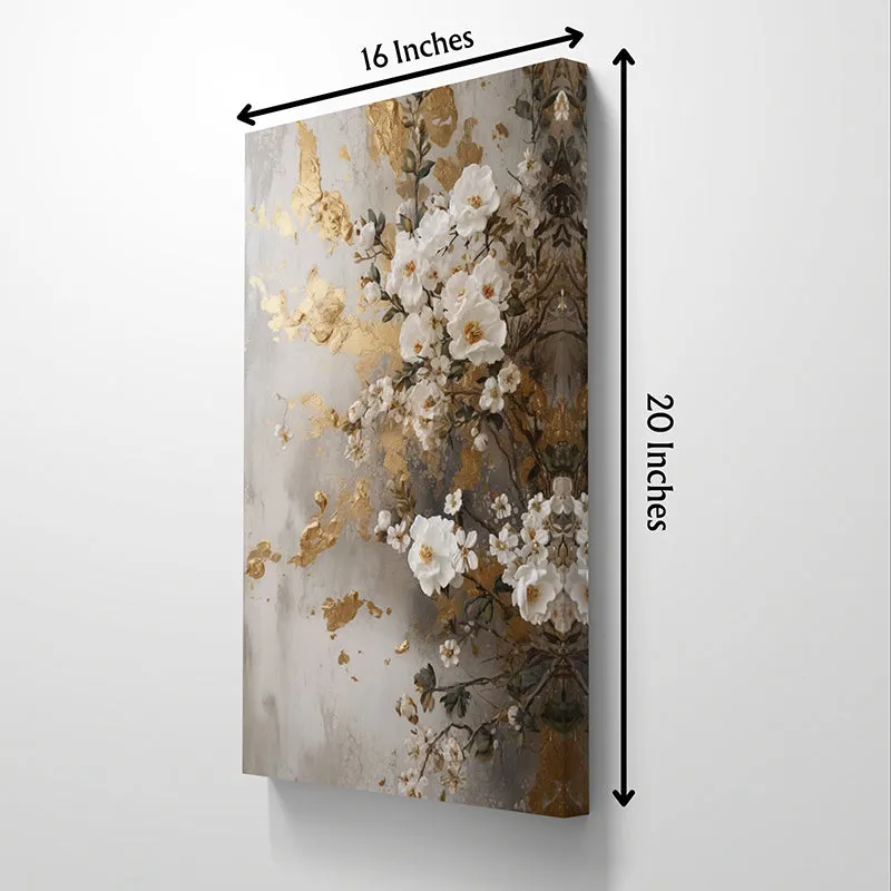 Aurum & Ivory Blooms Wall Painting media 5