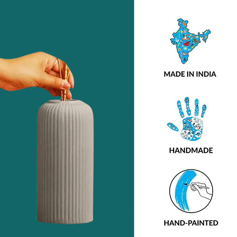 Harmona Ceramic Vase - Grey media 4