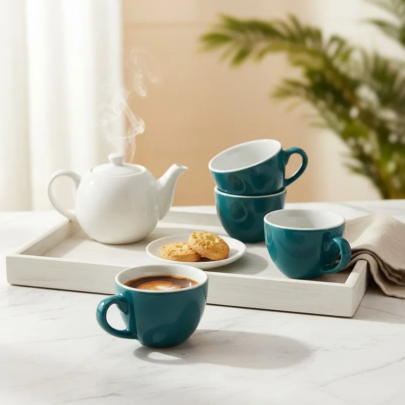Aura Ceramic Tea Cup (80 mL Each) - Set Of Four media 1