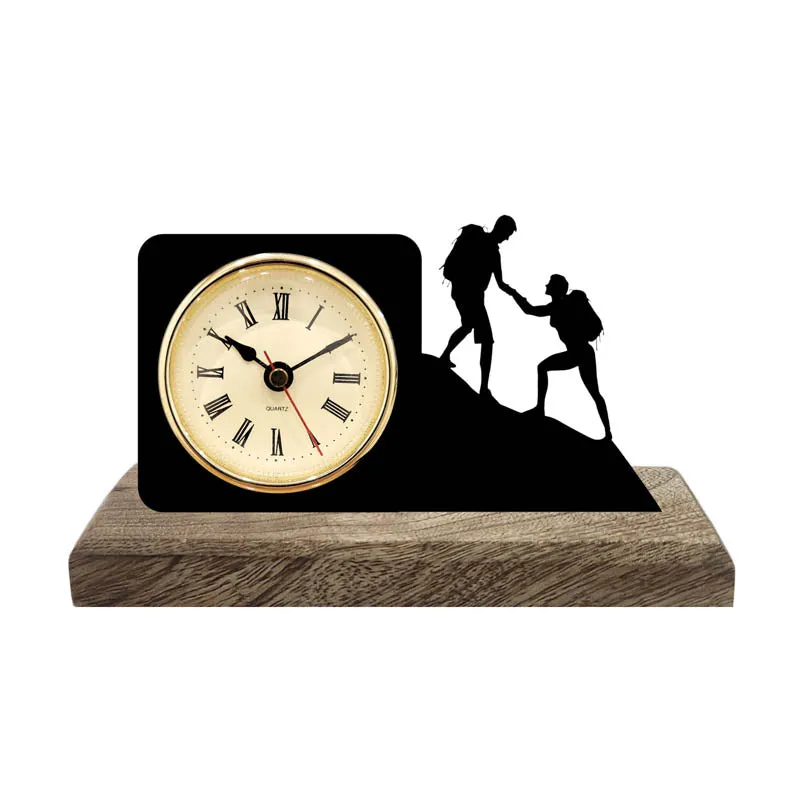 Tenacity Iron & Mango Wood Table Clock media 3