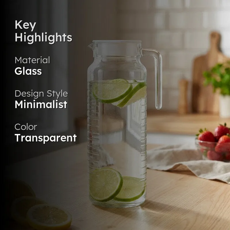 Rioware RippleFlow Ribbed Glass Jug - 1100 ML media 2