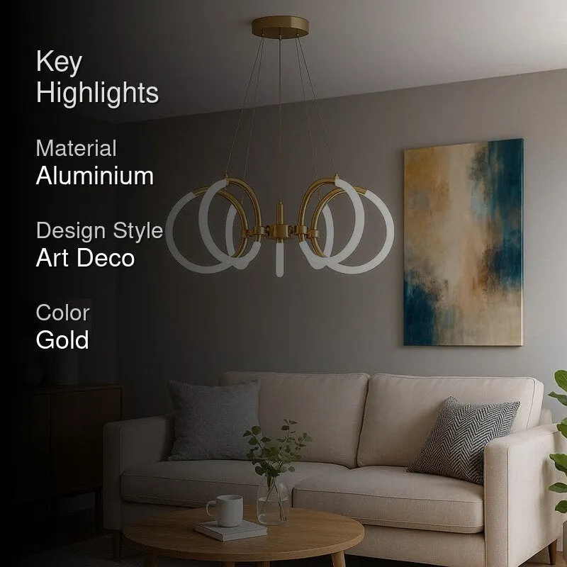Nova Halo Aluminum Ceiling Lamp - Gold media 2