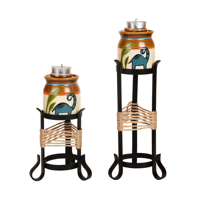 Hima Tealight Candle Holder With Jar media 3