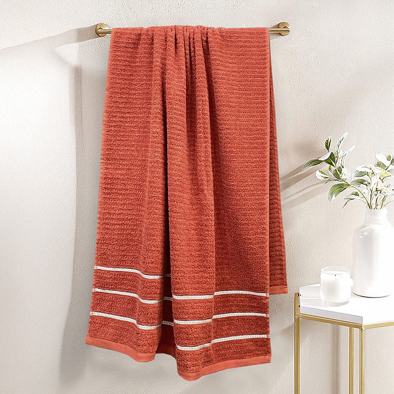 Lisse Cotton Bath Towel - Orange - 70 x 150 cms