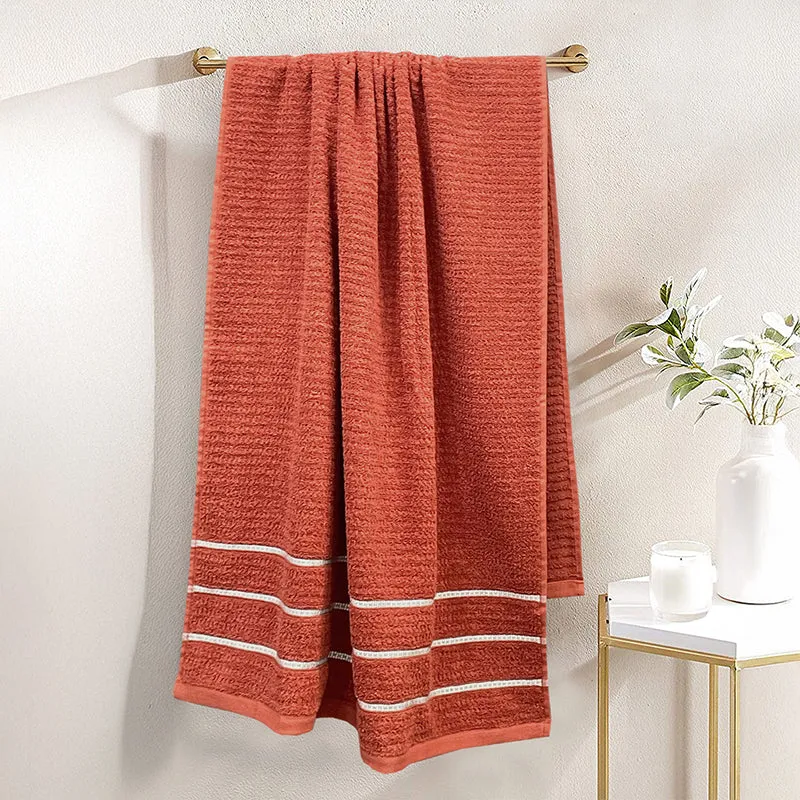 Lisse Cotton Bath Towel - Orange media 1
