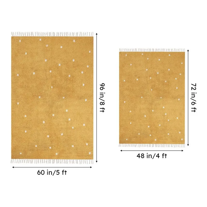 Polka Drops Tufted Cotton Area Rug - Yellow media 6