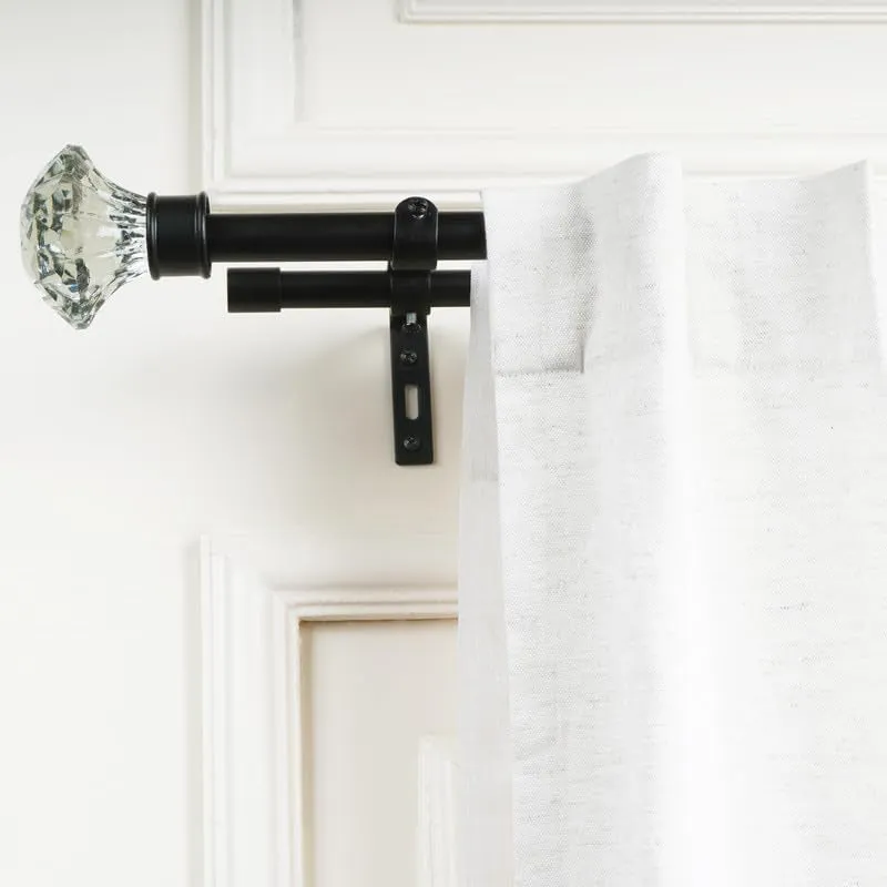 Etherea Duo Extendable 1" Double Curtain Rods With Urn Finial & Brackets (White) media 1