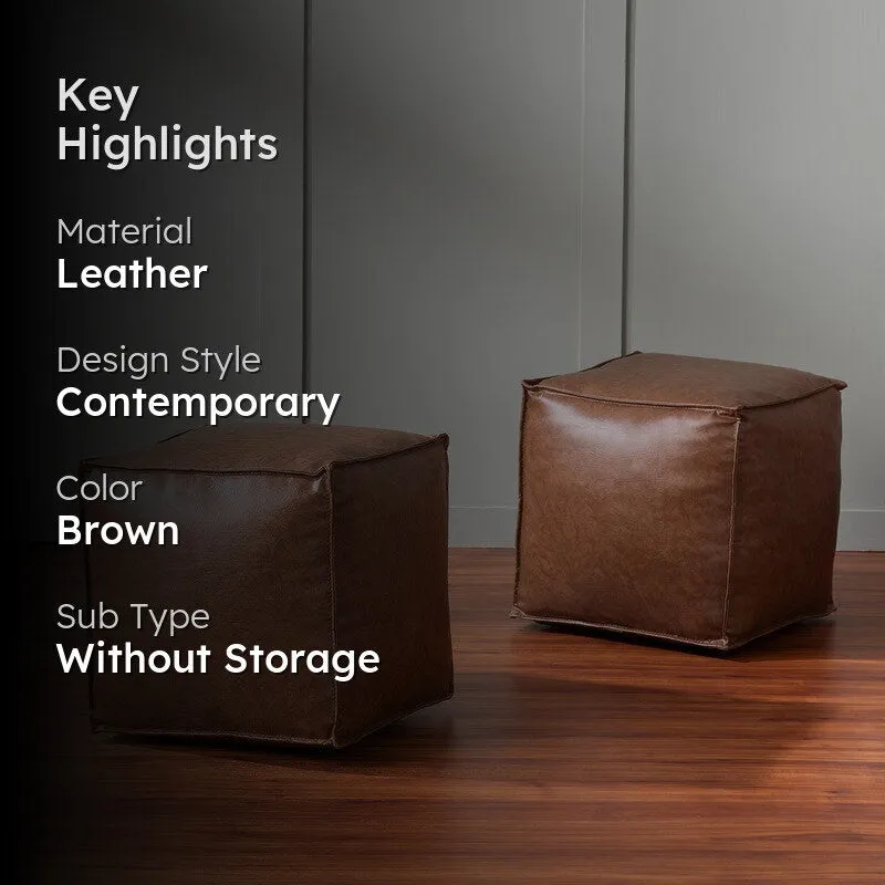 Linear Edge Pouffe (Brown) - Set Of Two media 2