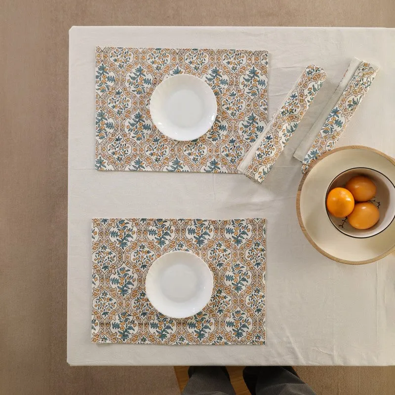 Floral Aura Canvas Table Mats - Set Of Four media 3
