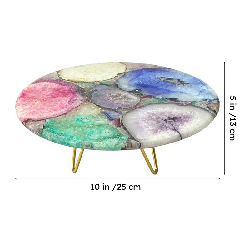 Myrla Handcrafted Agate Cake Stand - Multicolor image 7